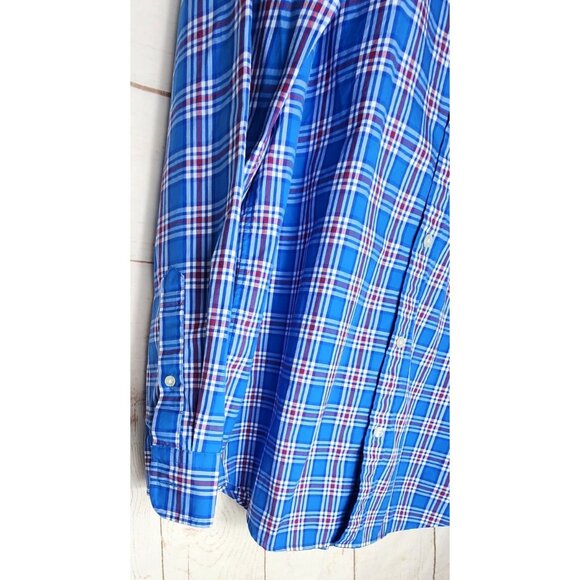 Vineyard Vines By Shep & Ian Classic Fit Tucker 100% Cotton Blue Plaid Shirt - Picture 4 of 16